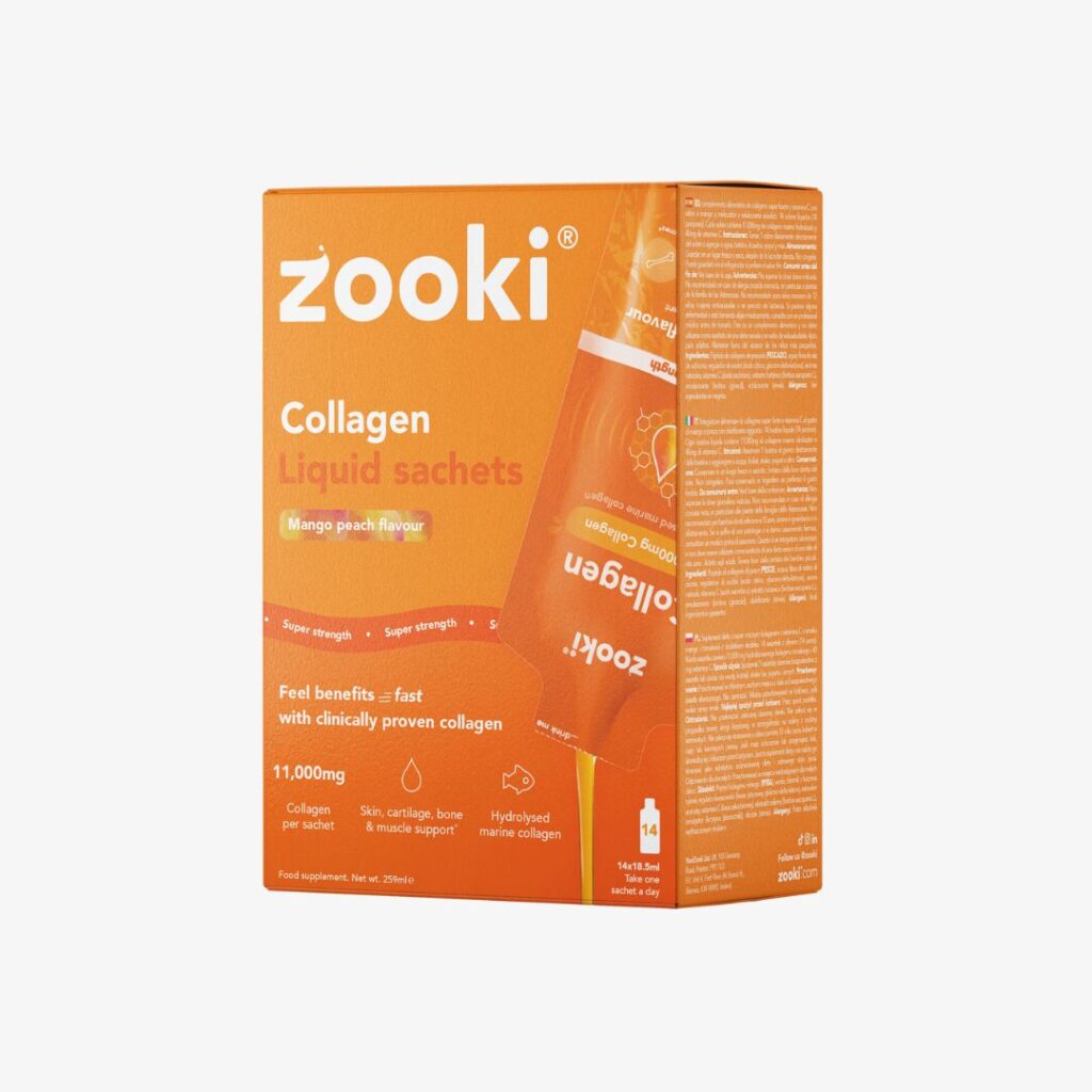 Super Strength Marine Collagen 11,000mg, Mango Peach Flavour - 14 x 18.5ml sachets