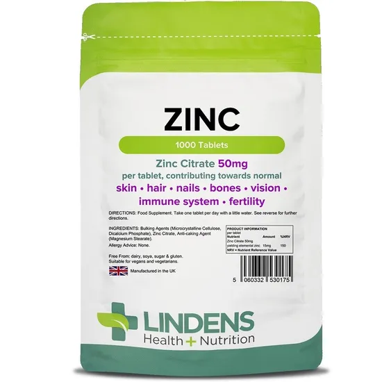 Lindens Zinc Citrate 50mg Tablets 1000 Tablets