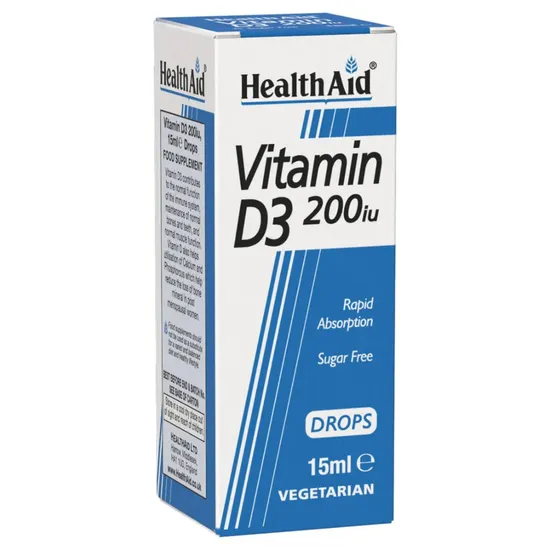 Health Aid Vitamin D3 200iu Drops 15ml