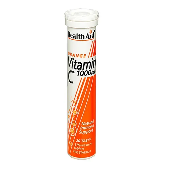 Health Aid Vitamin C 1000mg Orange Effervescent Tablets 20 Tablets