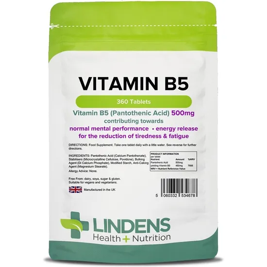 Lindens Vitamin B5 500mg Tablets 360 Tablets