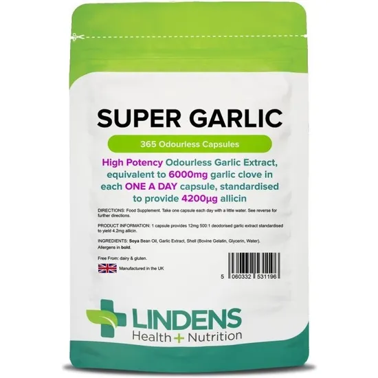 Lindens Super Garlic 6000mg Capsules 365 Capsules