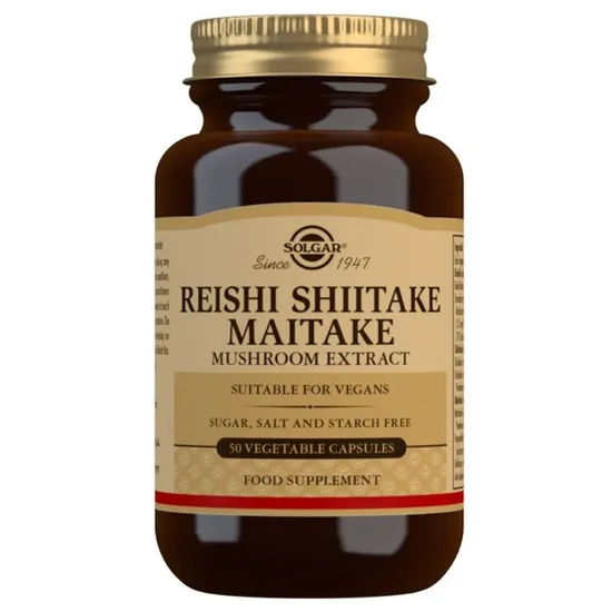 Solgar Reishi Shiitake Maitake Mushroom Extract Vegicaps 50 Vegicaps