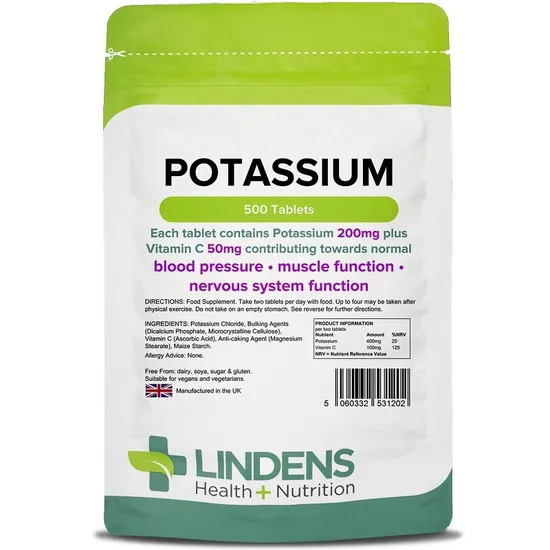 Lindens Potassium 200mg Tablets 500 Tablets
