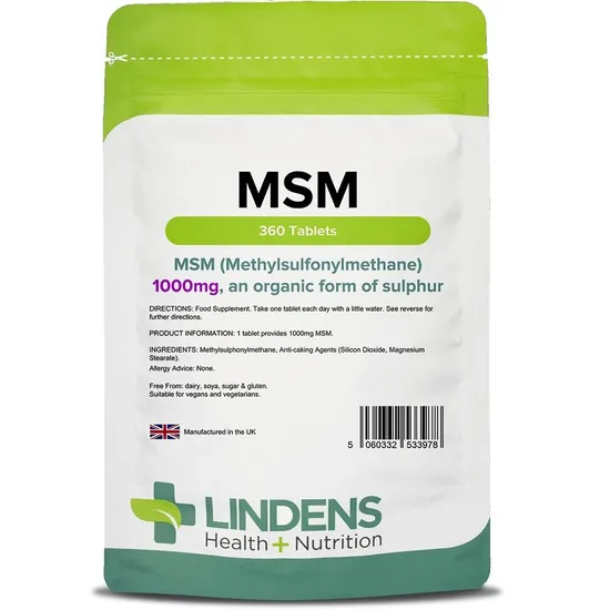Lindens MSM (methylsulfonylmethane) 1000mg Tablets 360 Tablets