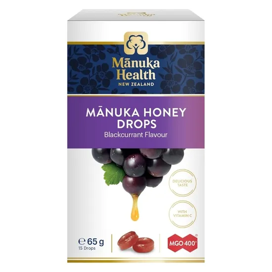 Manuka Health MGO 400+ Manuka Honey Drops With Blackcurrant 65g