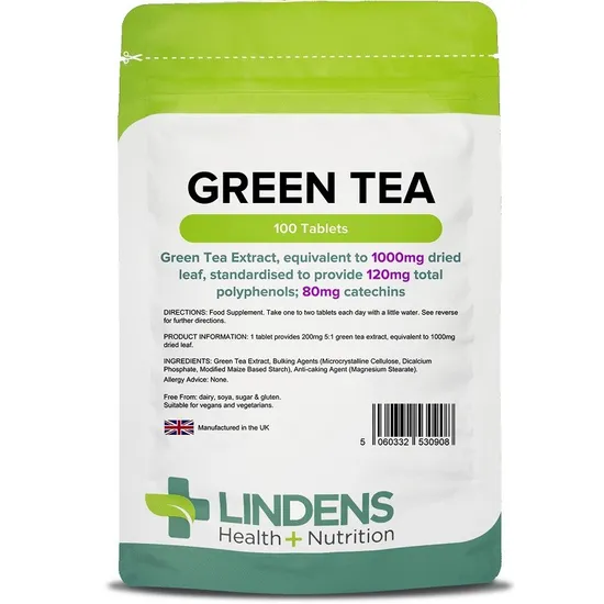 Lindens Green Tea 1000mg Tablets 100 Tablets
