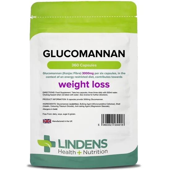 Lindens Glucomannan Konjac Fibre 500mg Capsules 360 Capsules
