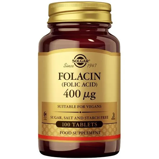 Solgar Folacin Folic Acid 400mcg Tablets 100 Tablets