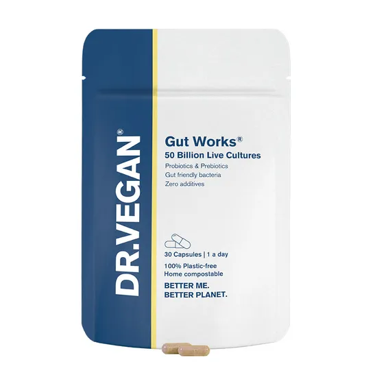 Dr Vegan Gut Works Pre & Probiotic 50bn CFU Capsules 30 Capsules