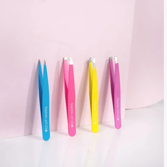 Brushworks HD Combination Tweezer Set Neon