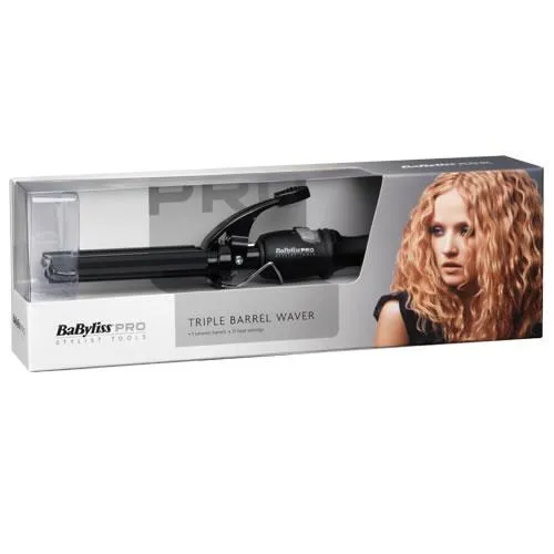 BaByliss PRO Porcelain Triple Barrel Waver Black
