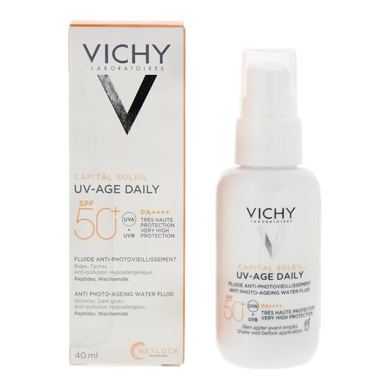 Vichy Capital Soleil Uv Age Daily SPF 50+ Invisible Sun Cream With Niacinamide 40ml