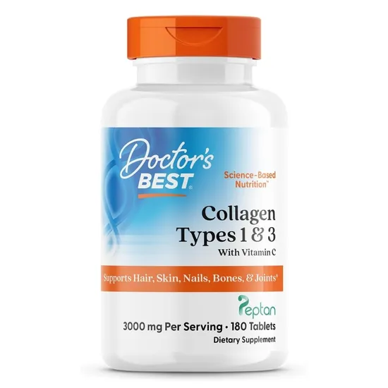 Doctor's Best Collagen Types 1 & 3 With Vitamin C 1000mg Tablets 180 Tablets
