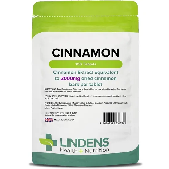 Lindens Cinnamon 2000mg Tablets 100 Tablets