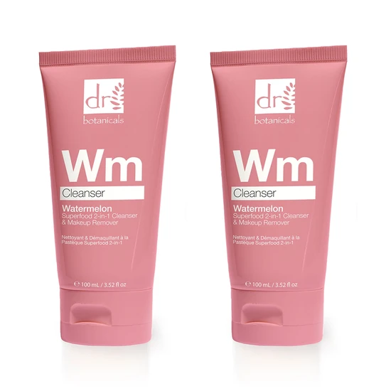 Dr Botanicals Watermelon Superfood 2-In-1 Cleanser & Makeup Remover 2 x 100ml