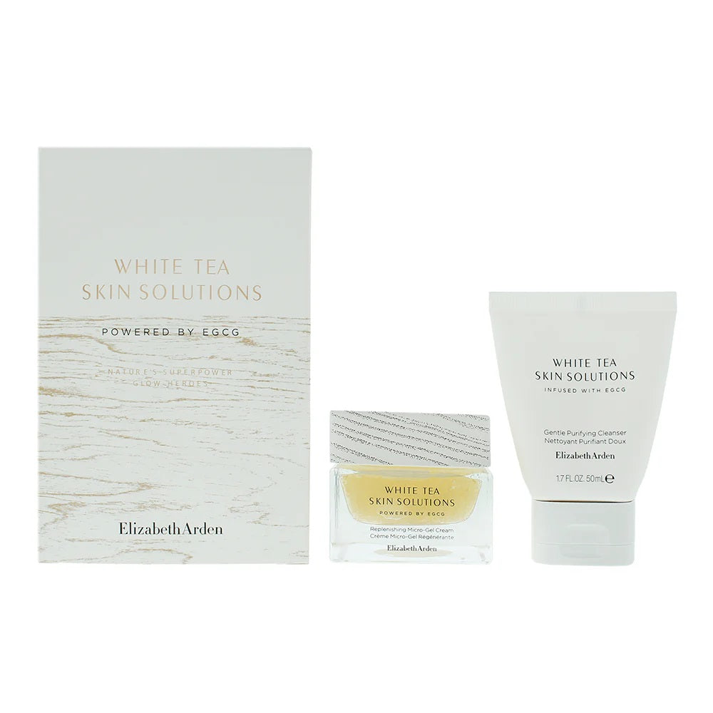 Elizabeth Arden White Tea Skin Solutions Gift Set 50ml Replenishing Micro Gel-Cream + 50ml Gentle Purifying Cleanser