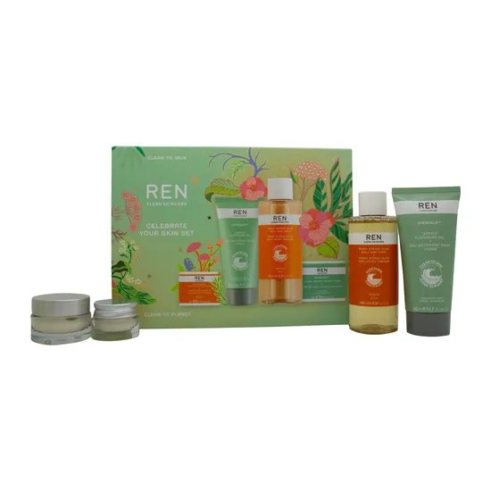 REN Celebrate Your Skin Set Cleansing Gel + Exfoliating Tonic + Eye Cream + Day Cream