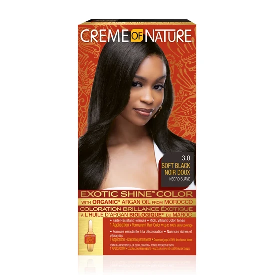Creme Of Nature Exotic Shine Permanent Hair Colour Soft Black,3.0
