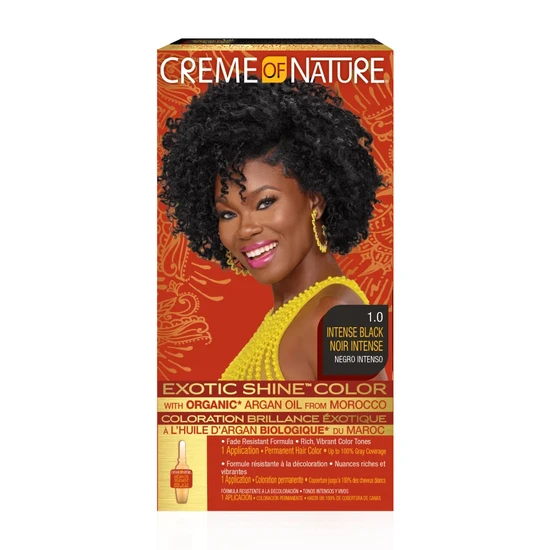 Creme Of Nature Exotic Shine Permanent Hair Colour Intense Black,1.0