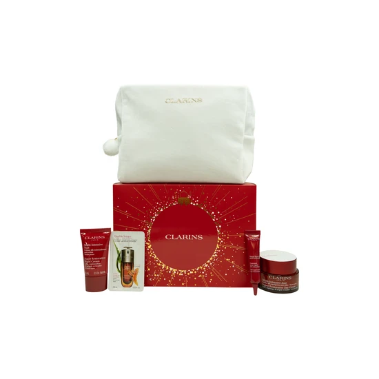 Clarins Super Restorative Collection 50ml Super Restorative Day Cream, 7ml Eye Lift Cream, 15ml Super Night Cream & 0.9ml Essential Care Double Serum
