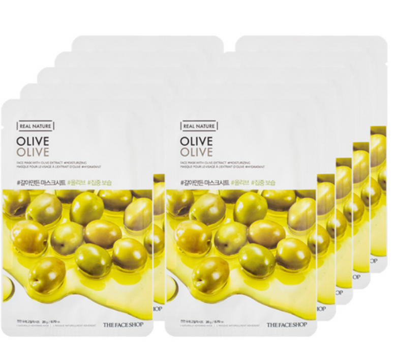 Real Nature Olive Sheet Mask, 10ea, 1pack