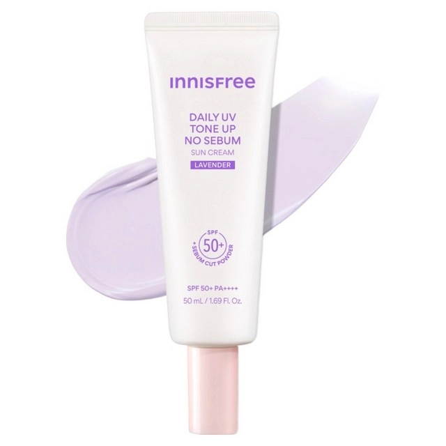 Daily UV Tone-up No Sebum Sun Cream [SPF50+/PA++++], 50ml, Lavender, 1pack