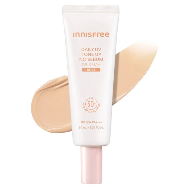 Daily UV Tone-up No Sebum Sun Cream [SPF50+/PA++++], 50ml, Beige, 1pack